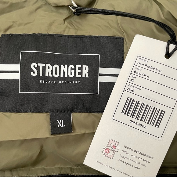 Stronger the Label Heat Padded Vest in Olive sz XL - Picture 2 of 7
